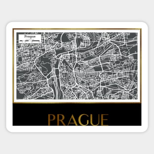 Golden Prague city map Sticker